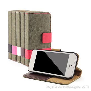 Book Style Cell Phone Case for iPhone 5s/Smartphone, Magnetic Flap on Top, OEM Orders Welcomed